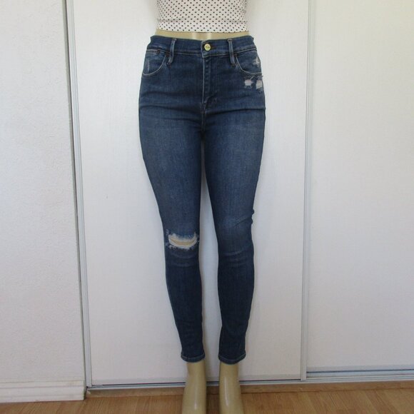 FRAME Denim Jeans Size 28 Le High Skinny Distressed - Picture 2 of 13
